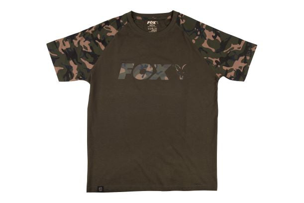 Fox T-shirt Raglan Khaki/Camo (4803289677909)