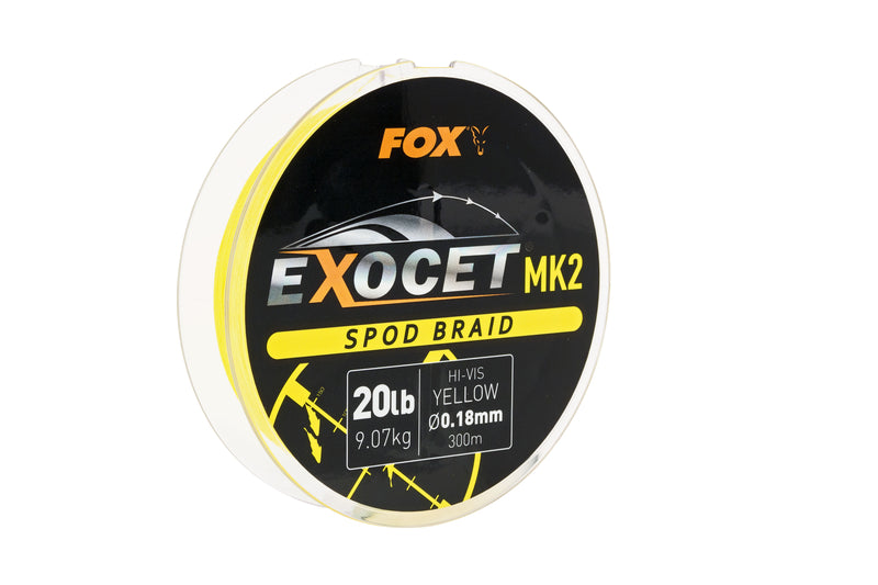 Fox Exocet MK2 Spod Braid HI-Vis Yellow 300m (4340041416789)