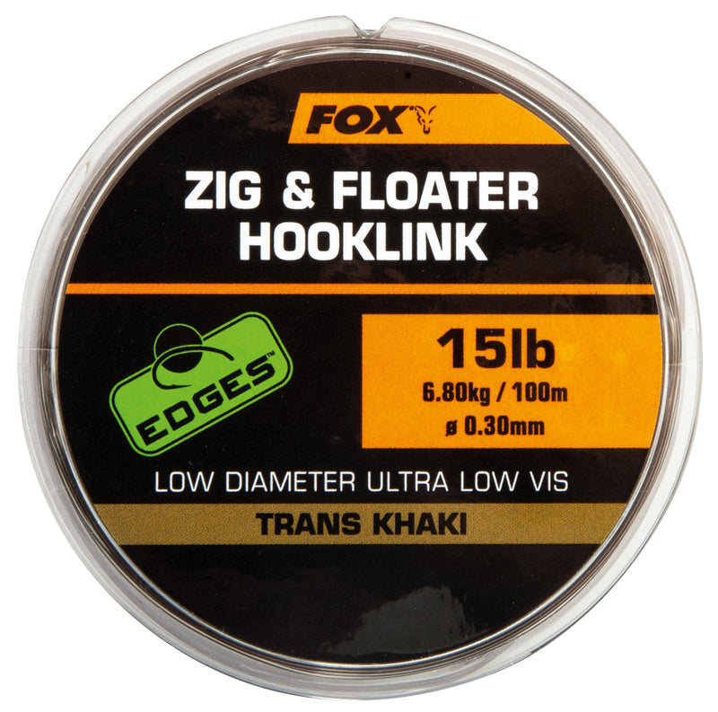 Fox Zig & Floater Hooklink Trans Khaki 100m 12lb/5.44kg (4340242514005)