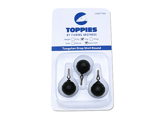 Toppies Tungsten Drop Shot Round Black Matt (4177558110293)